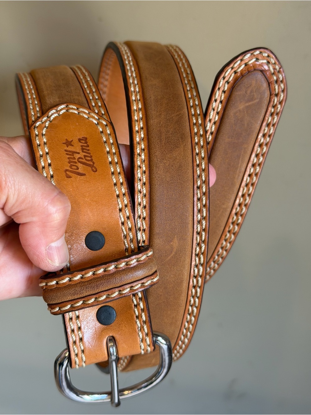 TONY LAMA LEATHER BELT BROWN